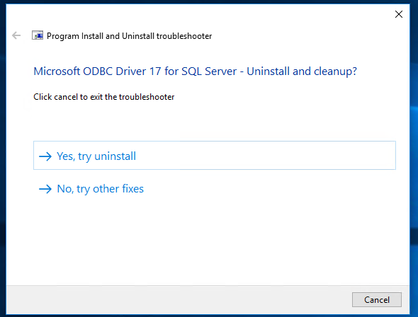 can i uninstall microsoft odbc driver 11 for sql server